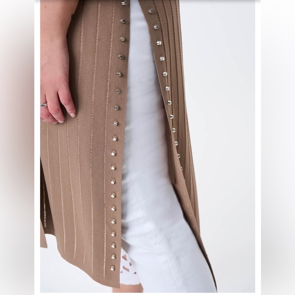 JOSEPH RIBKOFF cardigan in tan 
Luxury medium duster longline tiger eye… - Picture 4 of 6